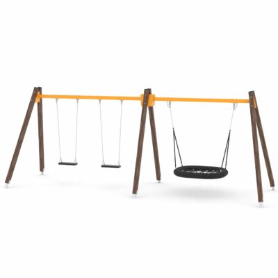 Doppel-Schaukel mit Vogelnest - WOODEN SWING WD1497 - Vinci Play
