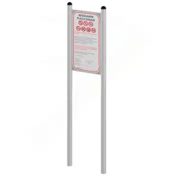 Infotafel, schmal, Metallpfosten