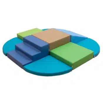 Spiel- und Bewegungsinsel, niedrig, Treppen und Quadrate