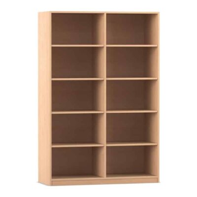 Flexeo® Regal, 2 Reihen, 10 Fächer, hoch, Breite 126,4 cm