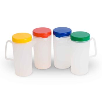 Kanne 0,6 l transluzent mit farbigem Deckel