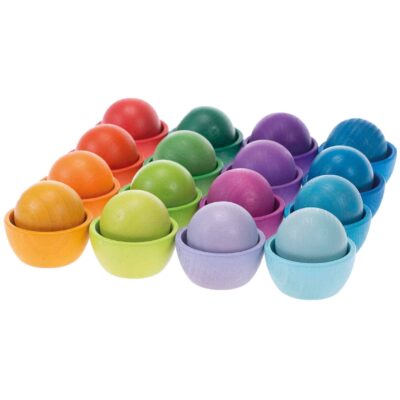 Regenbogen Kugeln mit Farbschalen 32tlg.