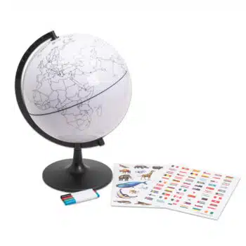 Globus mit Umrissen der Erdteile und der Länder