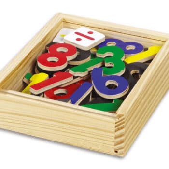 Magnetzahlen aus Holz, 37-tlg.