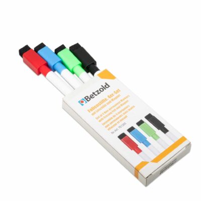Folienstifte-Set mit Löschfilz und Magnet, 4 Stück in 4 Farben