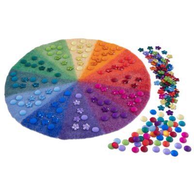 Regenbogen-Filzmatte mit Funkelsteinen, 241-tlg.