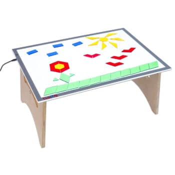 Set: Großer Leuchttisch inkl. Boden-Klapptisch