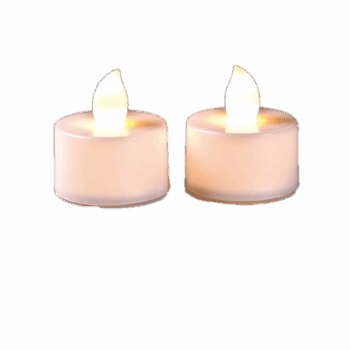 Teelichter LED hellgelb mit Batterien 2er Set