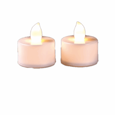 Teelichter LED hellgelb mit Batterien 2er Set