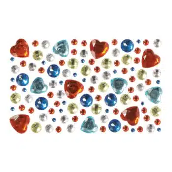 Glitzersteine zum Aufkleben "Rote Herzen und mehr", 105tlg.