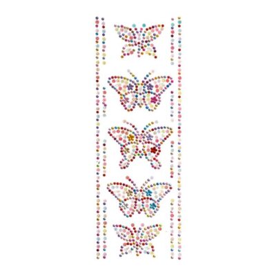 Glitzersticker "Bunte Schmetterlinge" (5 Schmetterlinge, 10 Bordüren)