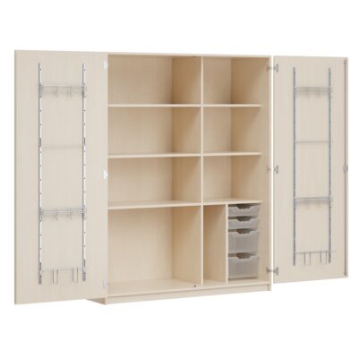 Dreitüriger Musikschrank MOFF 2, mit 4 ErgoTray-Boxen, 4 Einlegeböden