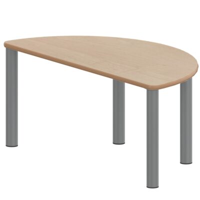 Halbrundtisch ZALOTTI mit Schichtstoff, Stahlrohrbeine Ø 60 mm, Stellfuß