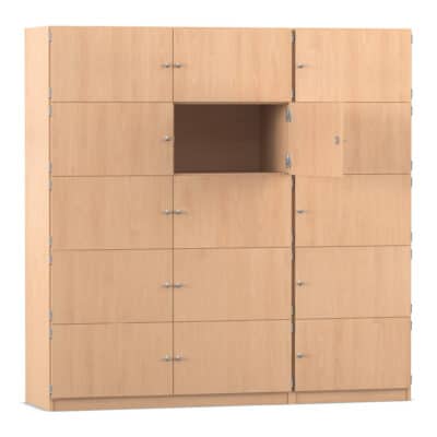 Flexeo® Schließfachschrank, 15 geschlossene Fächer, Breite 190,5 cm