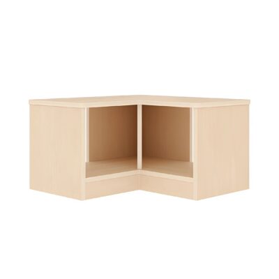 Garderoben-Eckbank mit Sockel im Ahorn-Melamin Dekor