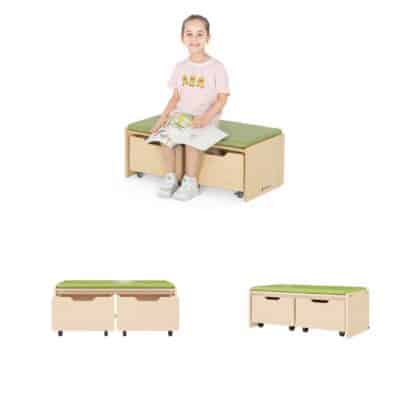 Sitzbank mit ausfahrbaren Boxen